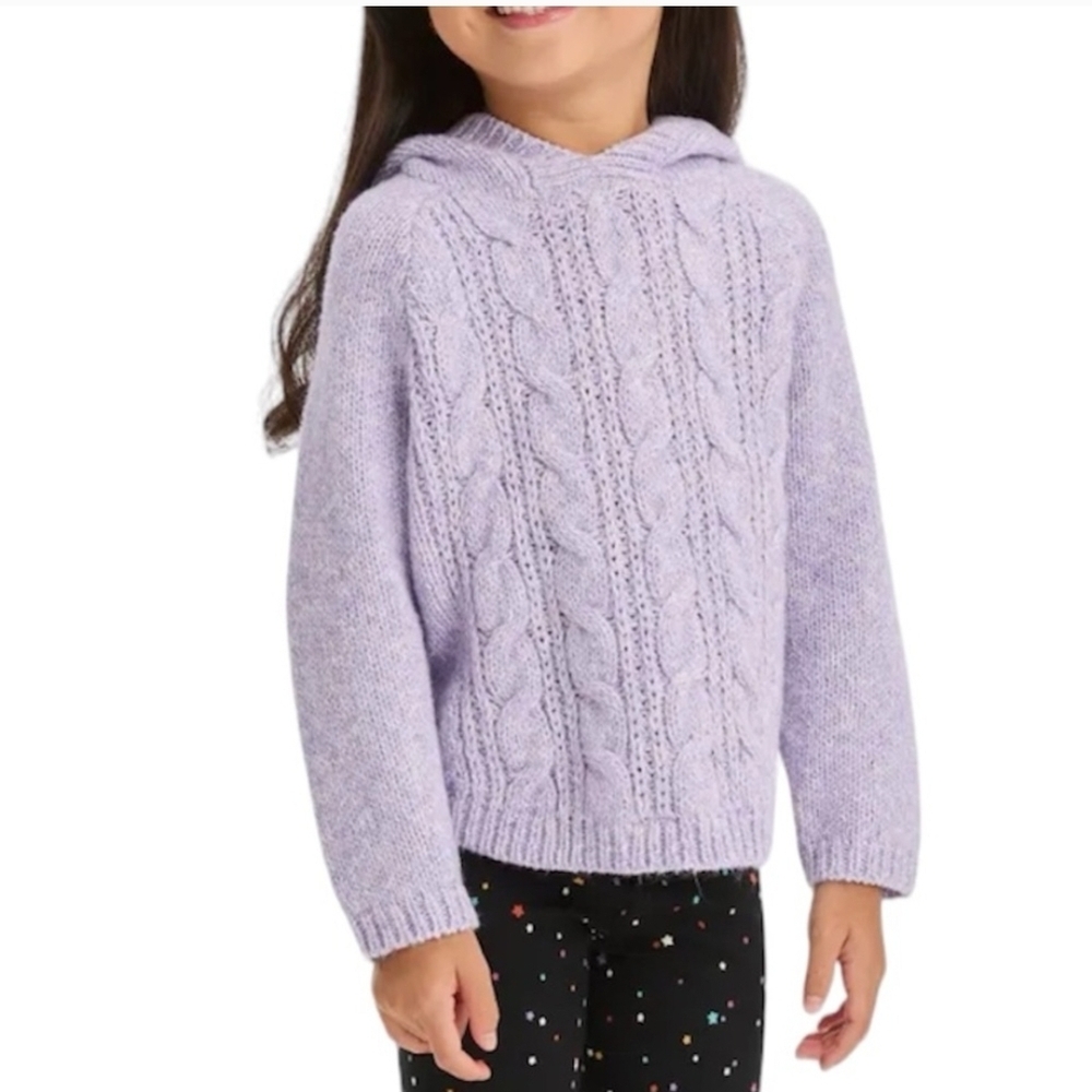 Cat & Jack Lavender Cable Knit Kids Sweater. NWT